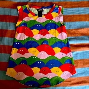 Nooworks Muscle Tee in Rainbow Lumps XS